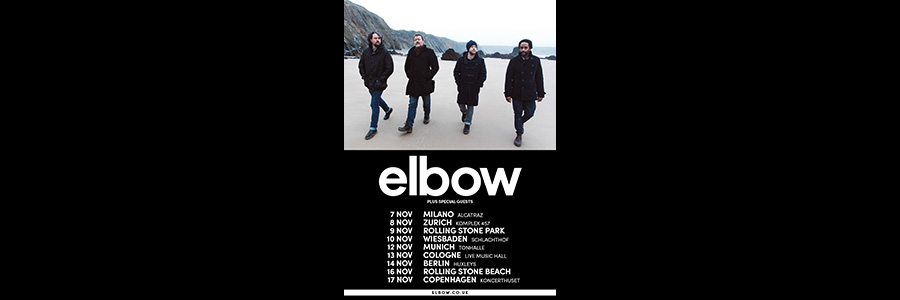 ELBOW ANNOUNCE EUROPEAN DATES FOR NOVEMBER 2019